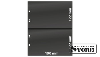 Universaalsed numismaatilised lehed Multi Collect süsteemis 2 taskuga (122 mm), musta värvi. Pakis 10 lehte.