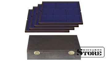 CARUS wooden case for storing 36 slabbed coins sized 63x85 mm from American grading companies