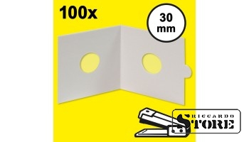 HARTBERGER 30 mm Coin Holders, Staple Closure. Pack of 100.