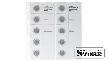 Illustrated karat sheet for commemorative 2-euro coins from the “Federal States of Germany” series: 2010-2011 Bremen / North Rhine-Westphalia.