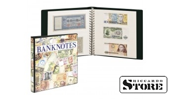 Banknote album with 10 transparent sheets in 2 variants and white interleaves.