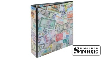 Multi BIG motif ring binder in banknote design, empty.