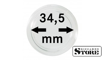 Coin capsules with an inner diameter of 34.5 mm, set of 10 pieces