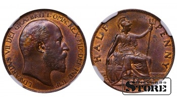 Suurbritannia, ½ penni, 1902. aasta, NGC MS 63 BN
