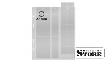 Multi Collect numismatic pages for storing 35 coins up to 27 mm in diameter, with red interleaves, pack of 5 sheets