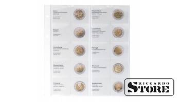 Illustrated karat sheet for chronological placement of 2 euro commemorative coins: Italy 2006 – Germany 2008.