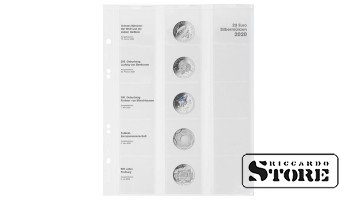 Illustrated Multi collect sheet for placing German silver coins with a face value of 20 euros for 2020.