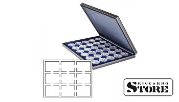 NERA M case with dark blue insert for holding 9 slabbed coins sized 63x85 mm from American grading companies