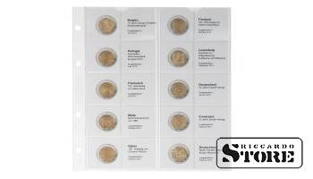 Illustrated karat sheet for chronological placement of 2 euro commemorative coins: Belgium 2012 – Germany 2013.