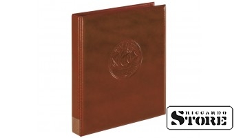 Empty "Half Penny" ring binder, dark brown color.
