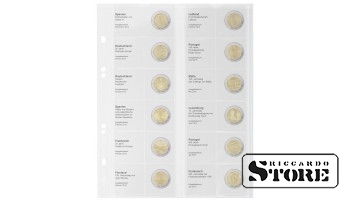 Illustrated sheets of the Multi Collect system for placing 2 euro coins: Spain December 2014 — France July 2015.