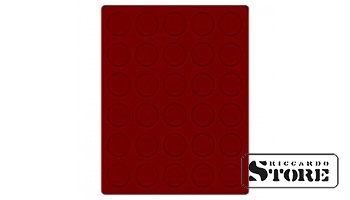 Dark red velour tray, model 2701E, designed for coins with a diameter of 36 mm. Perfect for neat storage and display of medium-sized collectible coins.
