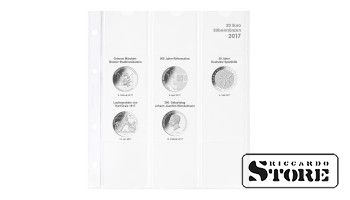 Illustrated karat sheet for storing Germany’s 20 Euro silver coins from 2017