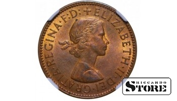 1962 GREAT BRITAIN ELIZABETH II Half Penny NGC MS 64 RB