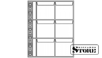PENNY numismatic sheets for storing 6 coins up to 70 mm in diameter, with black interleaving sheet. Pack of 10.