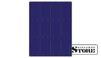 Blue velour tray 2170ME with 50 × 75 mm compartments, ideal for storing certificates, coin packaging, or collectible items.