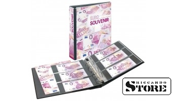 PUBLICA M album for souvenir euro banknotes with 10 double-sided polymer sheets, holds up to 60 banknotes.