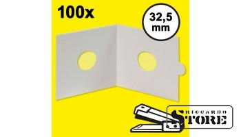 HARTBERGER coin holders 32.5 mm, stapled closure. Pack of 100 pieces.