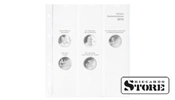 Illustrated karat sheet for storing German commemorative coins 10 euro from 2015