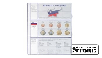 Illustrated sheet from the "EURO COLLECTION" series: 3 sets of euro coins — Slovenia