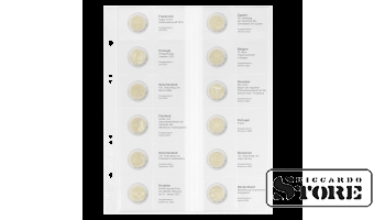 Illustrated Multi Collect system sheet for placing 2 euro commemorative coins: France 2023 – Germany 2024.