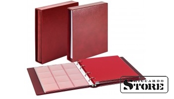 Set with CLASSIC coin album of the Karat system and protective case, cherry red color