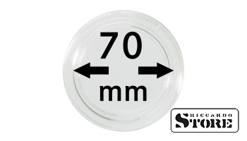 Coin capsules with 70 mm inner diameter, internal height 5.5 mm, 1 piece per pack