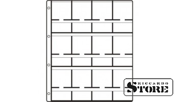 HARTBERGER coin sheets with 12 slots for 12 coin holders sized 50 mm x 50 mm — SUPER, pack of 10 sheets (GM 12).