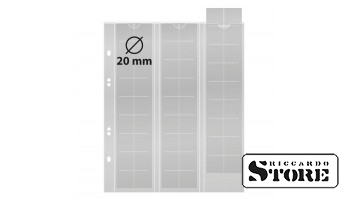 Multi Collect system numismatic sheets for 54 coins up to 20 mm diameter, black spacer sheets, pack of 5 sheets.