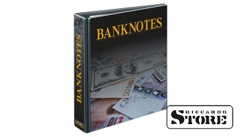 PUBLICA M binder folder with banknote design, empty.