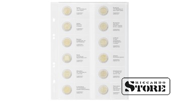 Illustrated Multi collect sheet for storing 2 euro commemorative coins: Italy August 2015 — Austria January 2016