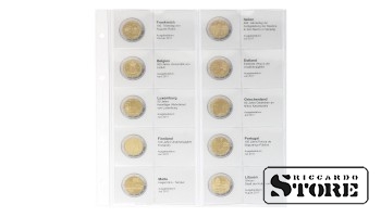 Illustrated sheet for placing 2 euro coins: from France 2017 to Lithuania 2017.