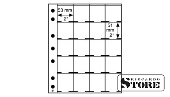 plastic Stock pages GRANDE, with 20 spaces for coin Holders