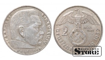 1937 Germany (Third Reich) KM# 93 , Silver 2 reichsmark A - Berlin #G2113