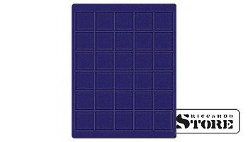 Blue velour tray 2115ME with a diameter of 38 mm for storing coins and medals.