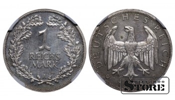 Saksamaa, 1 rehkismärk, 1925 A (Berliin), hõbe, NGC PF 65