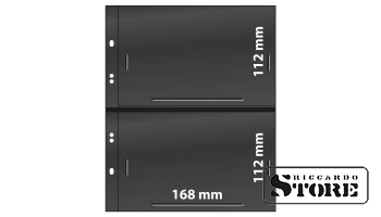 Multi Collect numismatic sheets with 2 pockets 168 x 112 mm, black color. Pack of 10 sheets.