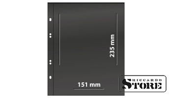 Multi Collect numismatic sheets with 1 pocket (151 mm x 235 mm), black color, pack of 10 sheets.