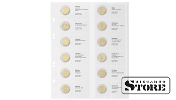 Illustrated Multi collect sheet for commemorative 2-euro coins: Lithuania 2021 – Slovenia 2022.