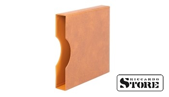 Protective slipcase for REGULAR binder in light brown color.