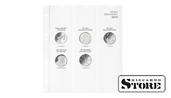 Illustrated karat sheet for storing Germany's 20 euro silver coins issued in 2018