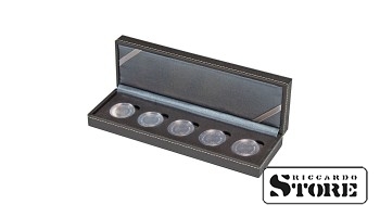 Numismatic case NERA S for storing 5x5 euro coins in coin capsules. Coin capsules included.